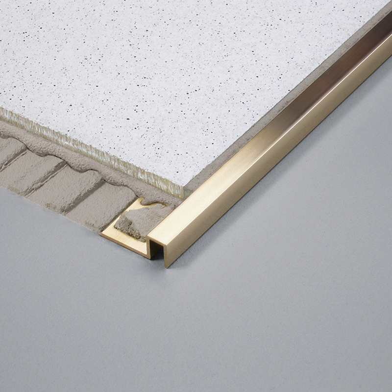 Square Edge DPM High Gloss Polished Brass Tile Trim 2.5m By Dural